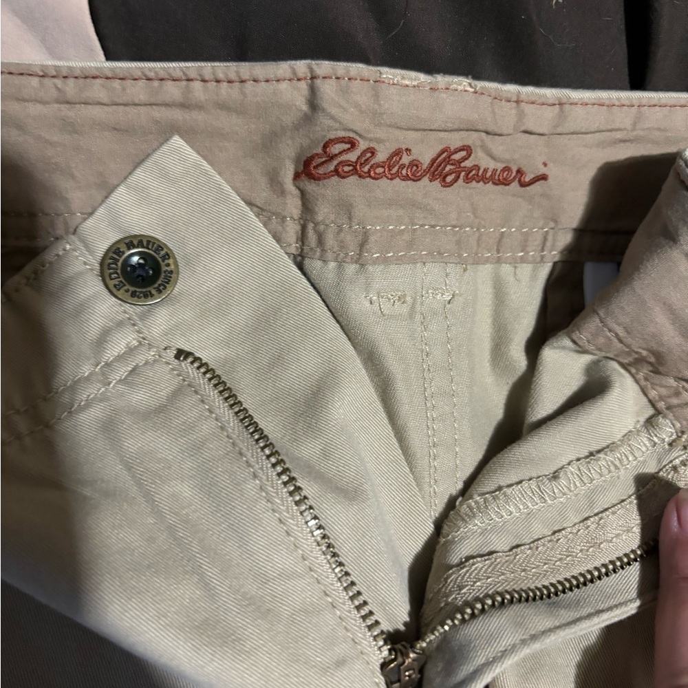 Vintage Eddie Bauer 2pc skirt and jacket set tan size 12 safari style - Picture 13 of 15